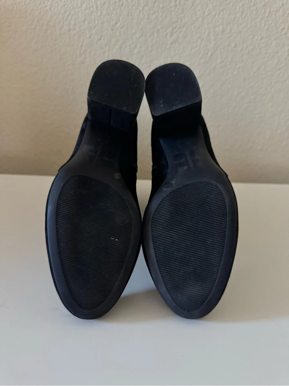 INC International Concepts Black Suede Ankle Booties with Block Heel